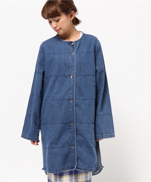 WHO'S WHO gallery（フーズフーギャラリー）の「【minddenim】キルティングデニムコート（その他アウター・レディース・ブルー・FREE）」の2枚目の写真