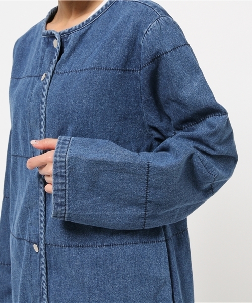 WHO'S WHO gallery（フーズフーギャラリー）の「【minddenim】キルティングデニムコート（その他アウター・レディース・ブルー・FREE）」の6枚目の写真