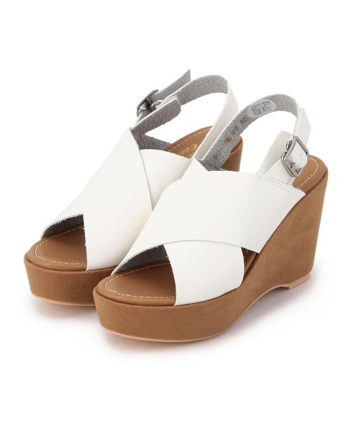 Another Edition(アナザーエディション)の「クロスウエッジサンダル/ AEBC CROSS WDG SNDL100(サンダル・レディース・ホワイト/ブラック・MEDIUM/LARGE/SMALL)」の2枚目の写真