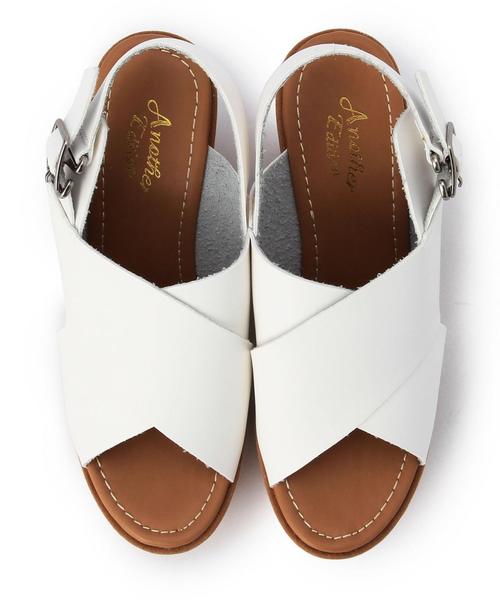 Another Edition(アナザーエディション)の「クロスウエッジサンダル/ AEBC CROSS WDG SNDL100(サンダル・レディース・ホワイト/ブラック・MEDIUM/LARGE/SMALL)」の8枚目の写真