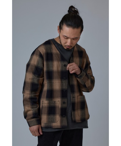 BIG MIKE(ビッグマイク)の「BIG MIKE ビッグマイク / HEAVY FLANNEL CARDIGAN ヘビーフランネル 長袖カーディガン /// 102236100 102236101 102236102 102236103(カーディガン/ボレロ・メンズ・ストライプ/ブラウン系その他/ブラック×グレー/ベージュ/ブラック×ブルー/ネイビー×ホワイト・MEDIUM/LARGE/X-LARGE)」の13枚目の写真