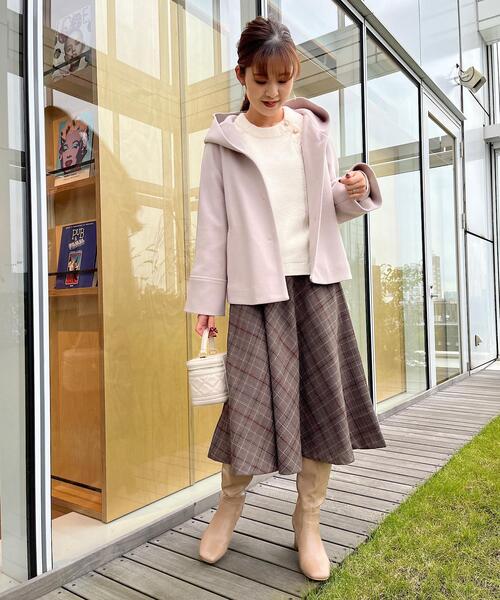 【高見え！定番優秀コート】ふんわりなめらかフードライクショートコート