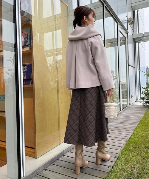 【高見え！定番優秀コート】ふんわりなめらかフードライクショートコート