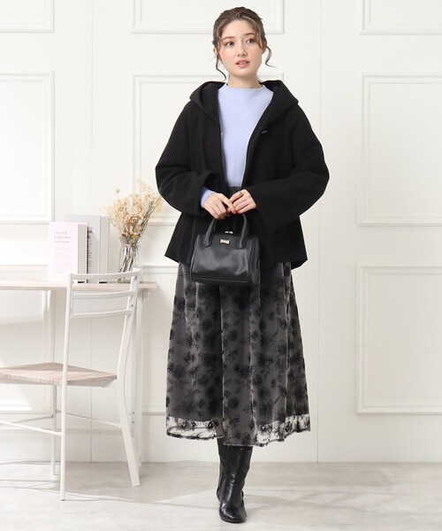 【高見え！定番優秀コート】ふんわりなめらかフードライクショートコート