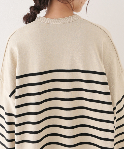 CLANE （クラネ）WIDE HENRY NECK BORDER TOPS CLANE - WIDE HENRY NECK BORDER TOPS - WHITE | ADDICT WEB SHOP