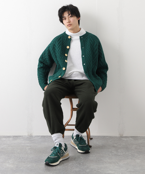 JOURNAL STANDARD relume(ジャーナルスタンダード レリューム)の「フィッシャーマン ニットカーディガン(カーディガン/ボレロ・メンズ・ベージュ/ブラック/グリーン・MEDIUM/LARGE)」の4枚目の写真