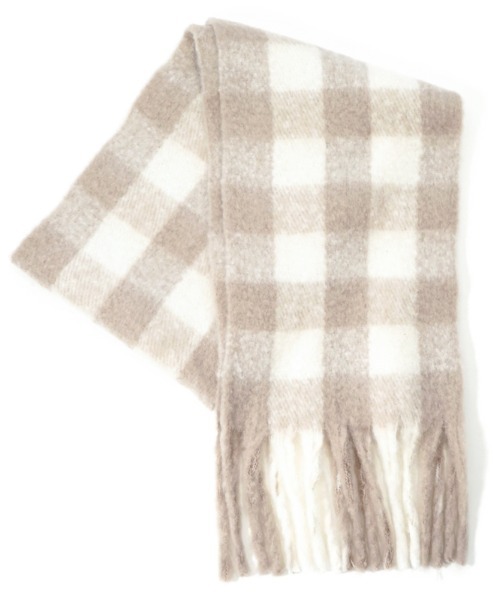 flower（フラワー）の「テンダーチェックマフラー（マフラー・レディース・ブラック/ベージュ・FREE）」の13枚目の写真