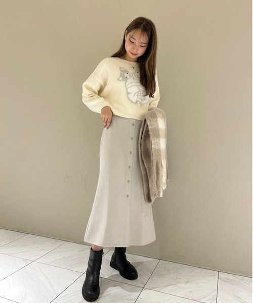 flower（フラワー）の「テンダーチェックマフラー（マフラー・レディース・ブラック/ベージュ・FREE）」の21枚目の写真