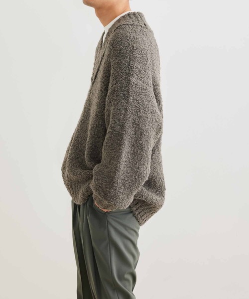 新品 Adam et Rope'  アルパカ Vネックニット ADAM ET ROPE'（アダムエロペ）の「ループヤーン オーバー Vネック
