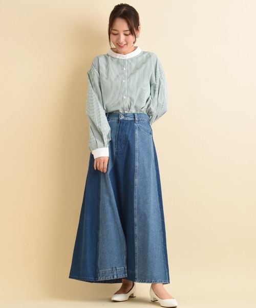 actuel（アクチュエル）の「ＴＣブロードクレリックシャツ（シャツ/ブラウス・レディース・グリーン/ネイビー・FREE）」の15枚目の写真