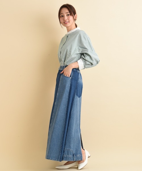 actuel（アクチュエル）の「ＴＣブロードクレリックシャツ（シャツ/ブラウス・レディース・グリーン/ネイビー・FREE）」の16枚目の写真