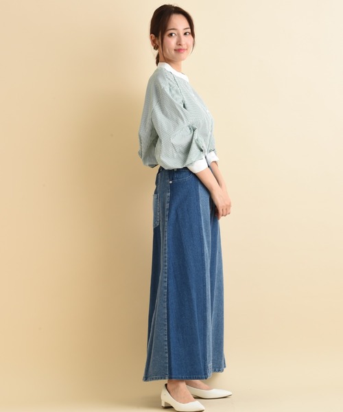 actuel（アクチュエル）の「ＴＣブロードクレリックシャツ（シャツ/ブラウス・レディース・グリーン/ネイビー・FREE）」の18枚目の写真