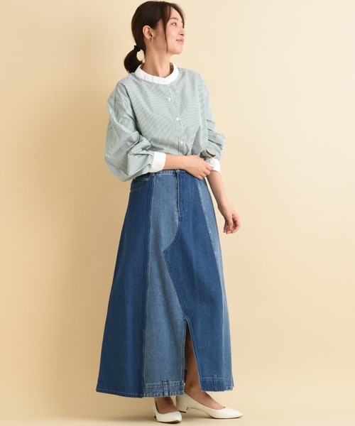 actuel（アクチュエル）の「ＴＣブロードクレリックシャツ（シャツ/ブラウス・レディース・グリーン/ネイビー・FREE）」の19枚目の写真