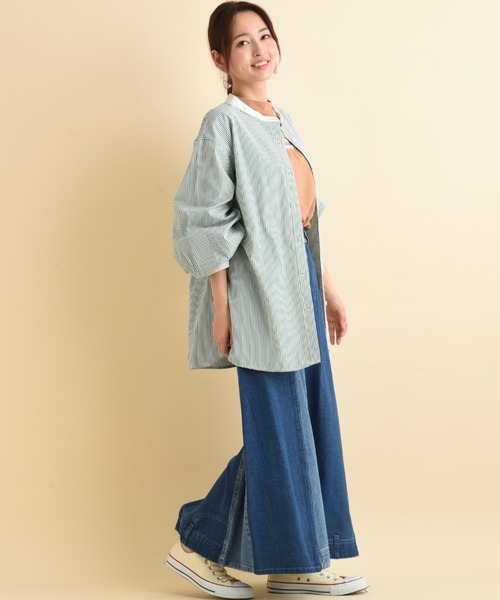 actuel（アクチュエル）の「ＴＣブロードクレリックシャツ（シャツ/ブラウス・レディース・グリーン/ネイビー・FREE）」の21枚目の写真