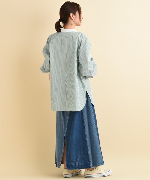 actuel（アクチュエル）の「ＴＣブロードクレリックシャツ（シャツ/ブラウス・レディース・グリーン/ネイビー・FREE）」の22枚目の写真