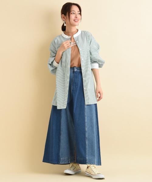 actuel（アクチュエル）の「ＴＣブロードクレリックシャツ（シャツ/ブラウス・レディース・グリーン/ネイビー・FREE）」の20枚目の写真