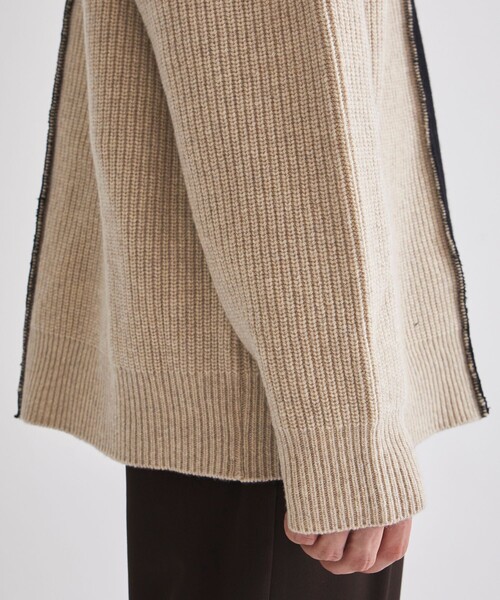 UNITED TOKYO(ユナイテッドトウキョウ)の「CASHMERE WOOL BICOLOR KNIT(ニット/セーター・メンズ・ブラウン/ダークグレー/キナリ・1/2/3)」の7枚目の写真