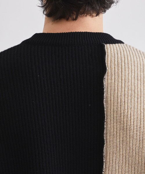 UNITED TOKYO(ユナイテッドトウキョウ)の「CASHMERE WOOL BICOLOR KNIT(ニット/セーター・メンズ・ブラウン/ダークグレー/キナリ・1/2/3)」の8枚目の写真