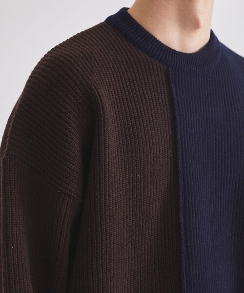 UNITED TOKYO(ユナイテッドトウキョウ)の「CASHMERE WOOL BICOLOR KNIT(ニット/セーター・メンズ・ブラウン/ダークグレー/キナリ・1/2/3)」の9枚目の写真
