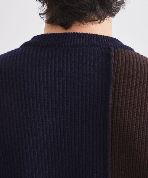 UNITED TOKYO(ユナイテッドトウキョウ)の「CASHMERE WOOL BICOLOR KNIT(ニット/セーター・メンズ・ブラウン/ダークグレー/キナリ・1/2/3)」の13枚目の写真
