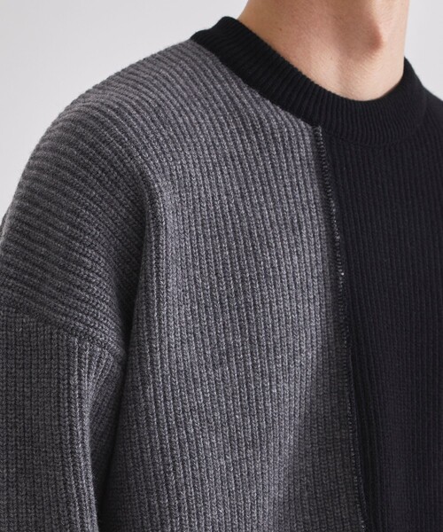 UNITED TOKYO(ユナイテッドトウキョウ)の「CASHMERE WOOL BICOLOR KNIT(ニット/セーター・メンズ・ブラウン/ダークグレー/キナリ・1/2/3)」の14枚目の写真