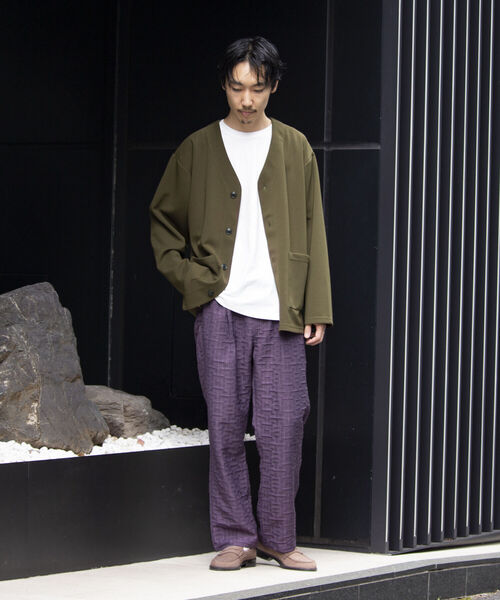 GLOSTER(グロスター)の「【GLOSTER/グロスター】ふくれジャガード イージーパンツ SETUP セットアップ可能(その他パンツ・メンズ・サックスブルー/ライトパープル/ブラック・S/M/L)」の11枚目の写真