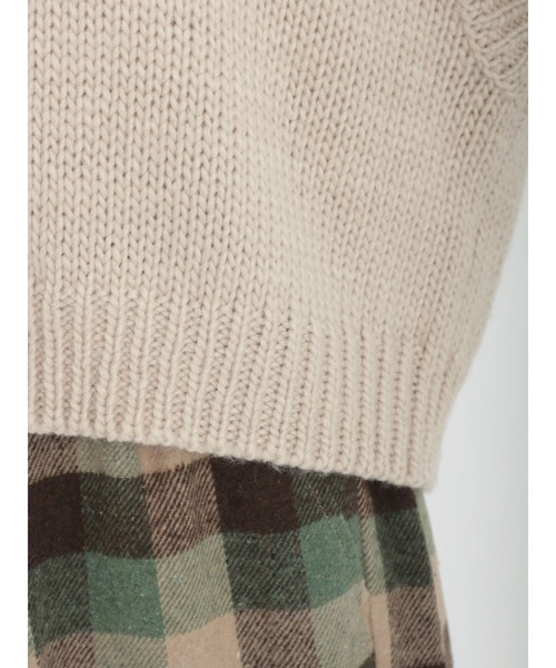 Samansa Mos2（サマンサ モスモス）の「花刺繍入りニットベスト（ベスト・レディース・モカ/ベージュ/グリーン/ブラック・ﾌﾘ-）」の21枚目の写真
