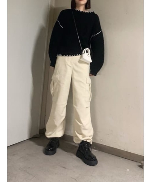 MOUSSY(マウジー)の「CARGO TROUSERS(カーゴパンツ・レディース・ミント/オフホワイト・2/1)」の18枚目の写真