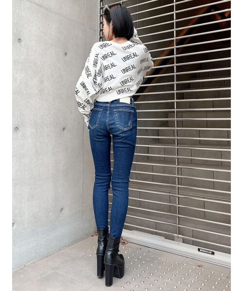 GYDA（ジェイダ）の「UNREAL PATTERN ニットトップス（ニット/セーター・レディース・ブラック/パープル/オフホワイト・FREE）」の12枚目の写真