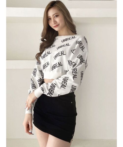 GYDA（ジェイダ）の「UNREAL PATTERN ニットトップス（ニット/セーター・レディース・ブラック/パープル/オフホワイト・FREE）」の16枚目の写真