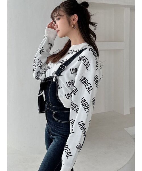 GYDA（ジェイダ）の「UNREAL PATTERN ニットトップス（ニット/セーター・レディース・ブラック/パープル/オフホワイト・FREE）」の21枚目の写真