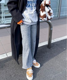 【XSサイズあり】リブストレートパンツ