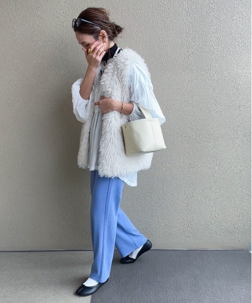 feepur by saya（フェピュールバイサヤ）の「【XSサイズあり】リブストレートパンツ（その他パンツ・レディース・オフホワイト/グレー/杢グレー/ブルー/ブラック/パープル/ブラウン/カーキ/オレンジ・X-SMALL/MEDIUM）」の16枚目の写真