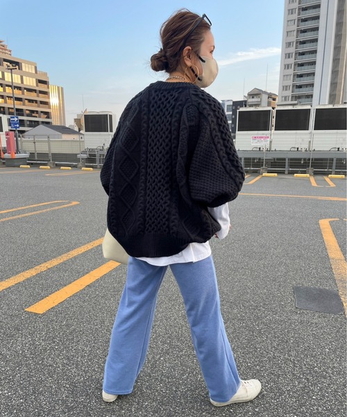 feepur by saya（フェピュールバイサヤ）の「【XSサイズあり】リブストレートパンツ（その他パンツ・レディース・オフホワイト/グレー/杢グレー/ブルー/ブラック/パープル/ブラウン/カーキ/オレンジ・X-SMALL/MEDIUM）」の13枚目の写真