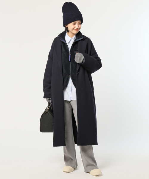 AP STUDIO（エーピーストゥディオ）の「リブニットキャップ（ニットキャップ/ビーニー・レディース・ネイビー/チャコールグレー・FREE）」の3枚目の写真