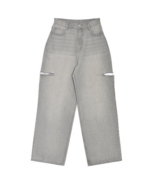 Re:EDIT（リエディ）の「[販売枚数3.2万枚突破][お気に入り登録数2.9万][低身長/高身長サイズ有]サイドスリットワイドストレートコットンデニムパンツ（デニムパンツ・レディース・ホワイト/ブルー/ネイビー/ブラック/ライトブルー/グレー/ブルー系その他/ブラック系その他/ブルー系/ブルー系その他2・SHORT/SMALL/MEDIUM/TALL/LARGE/S-Long）」の18枚目の写真