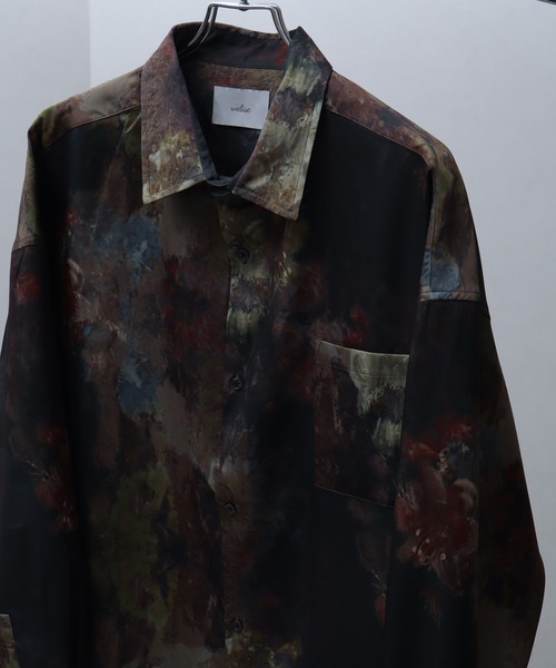 welise（ウェライズ）の「【welise/ウェライズ】【ヘビーウェイト】リッチドレープスムース 総柄 ワイドスリーブ長袖オーバーサイズシャツ/柄シャツ 花柄（シャツ/ブラウス・メンズ・ホワイト系その他/ブラック系その他/ブラック×レッド/ブラック系その他2/ブラウン系その他/ブラウン系その他2/ブラウン系その他3/グレー系その他/グレー系その他2/ブラック系その他4/ブラック系その他5/ブラック系その他3/ホワイト×グレー/ブラウン系その他4/チャコールグレー/ホワイト系その他2/ブラック系その他6/ブラック系その他7/ブラック×ブルー/ブラウン系その他5/ブラウン系その他6/ダークネイビー/ダークベージュ/ブラックミックス/ブラウン系その他7・S/L/M）」の13枚目の写真