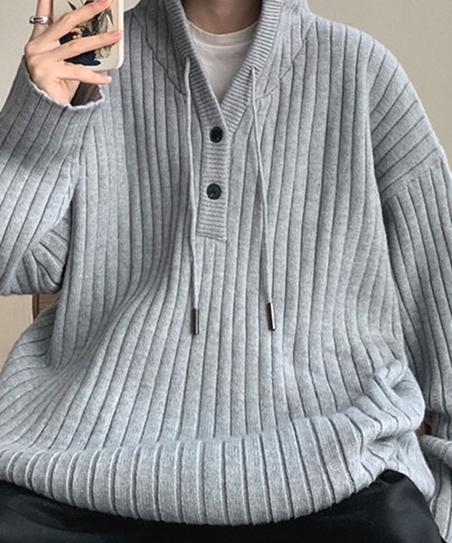 aimoha（アイモハ）の「フード付き 縦縞 カジュアル オーバーサイズ