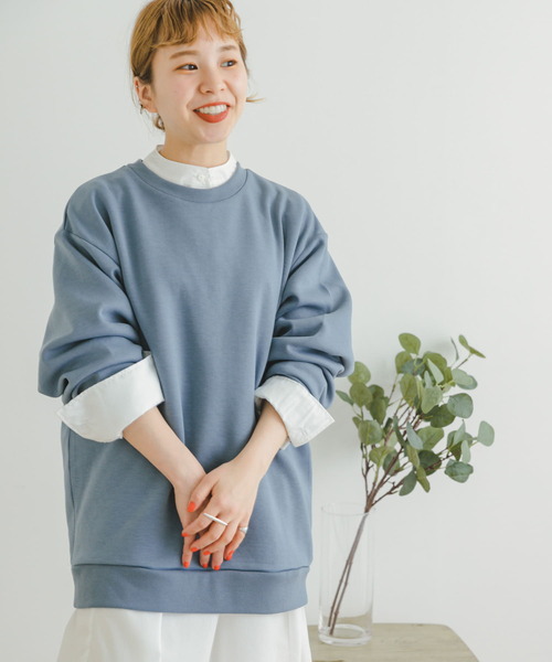 ITEMS URBANRESEARCH(アイテムズ アーバンリサーチ)の「TRストレッチダンボール クルーネックプルオーバー(スウェット・メンズ・グレー系その他/グレー/ブラック/ブルー・LARGE/MEDIUM)」の4枚目の写真