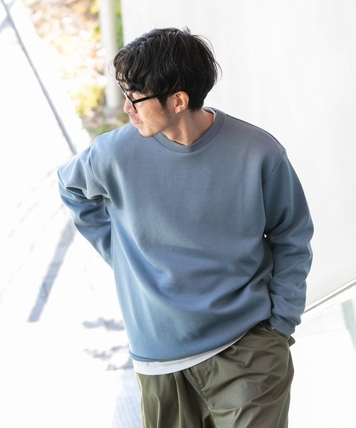 ITEMS URBANRESEARCH(アイテムズ アーバンリサーチ)の「TRストレッチダンボール クルーネックプルオーバー(スウェット・メンズ・グレー系その他/グレー/ブラック/ブルー・LARGE/MEDIUM)」の14枚目の写真