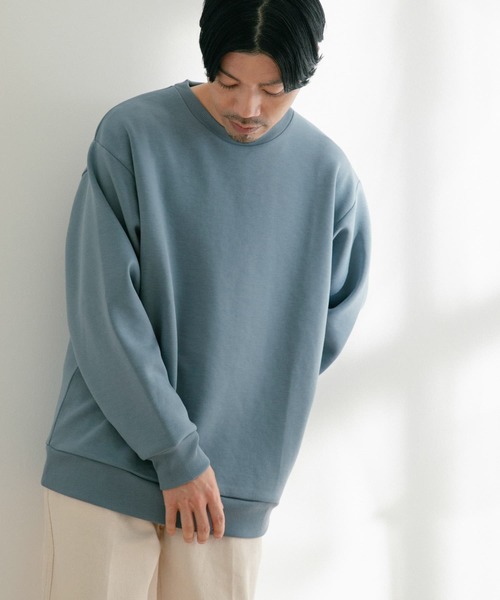 ITEMS URBANRESEARCH(アイテムズ アーバンリサーチ)の「TRストレッチダンボール クルーネックプルオーバー(スウェット・メンズ・グレー系その他/グレー/ブラック/ブルー・LARGE/MEDIUM)」の17枚目の写真