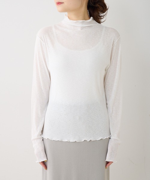 PUAL CE CIN（ピュアルセシン）の「シアーメロープルオーバー（Tシャツ/カットソー・レディース・ブルー/オフホワイト/ブラック・FREE）」の20枚目の写真