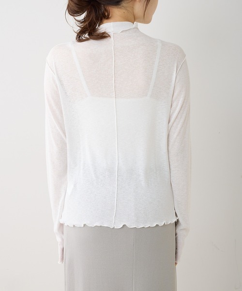 PUAL CE CIN（ピュアルセシン）の「シアーメロープルオーバー（Tシャツ/カットソー・レディース・ブルー/オフホワイト/ブラック・FREE）」の22枚目の写真