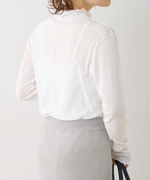 PUAL CE CIN（ピュアルセシン）の「シアーメロープルオーバー（Tシャツ/カットソー・レディース・ブルー/オフホワイト/ブラック・FREE）」の6枚目の写真