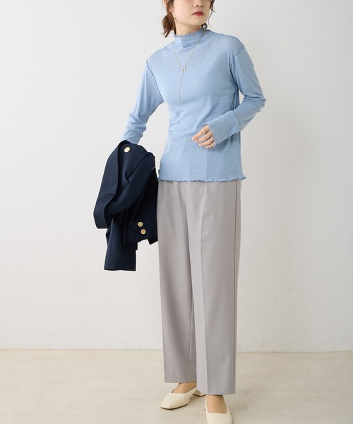 PUAL CE CIN（ピュアルセシン）の「シアーメロープルオーバー（Tシャツ/カットソー・レディース・ブルー/オフホワイト/ブラック・FREE）」の12枚目の写真