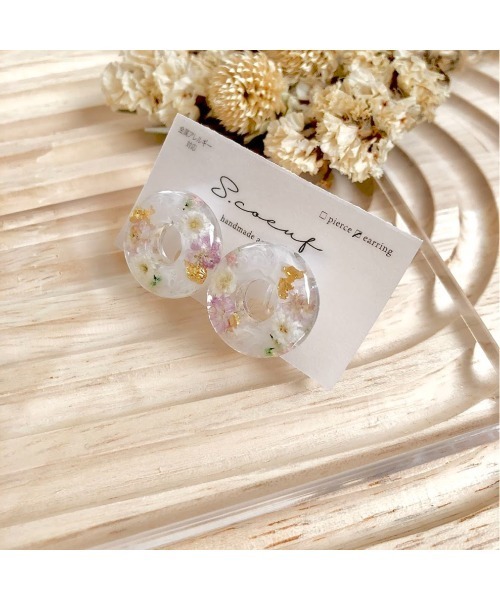 tone(トーン)の「【S.coeuf】【S.coeuf】金属アレルギー対応イヤリング お花のドーナツ(MA)(イヤリング・レディース・オレンジ/ブルー/イエロー系その他/パープル・FREE)」の12枚目の写真