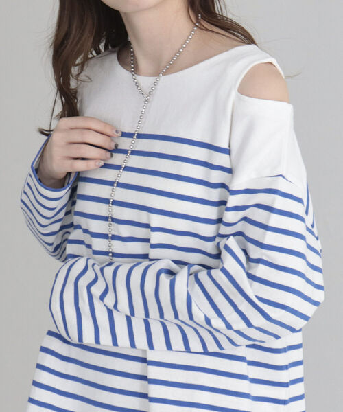 fredy emue（フレディエミュ）の「ボーダーカットアウトプルオーバー（Tシャツ/カットソー・レディース・ブラック系その他/グリーン系その他/ブルー系その他・38）」の8枚目の写真