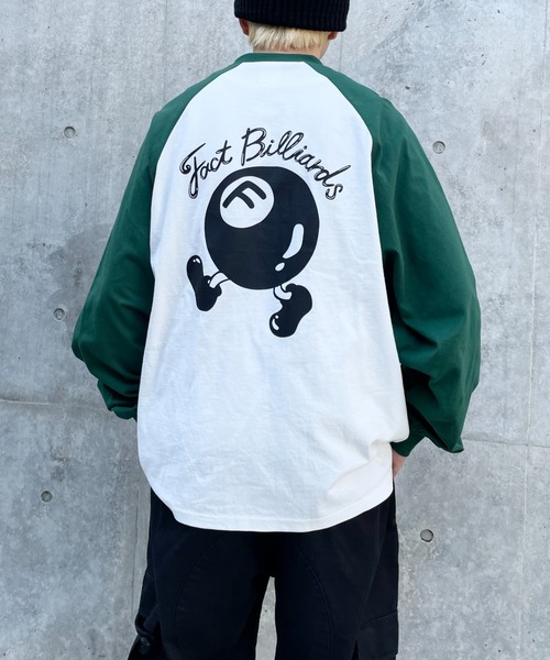 WHO'S WHO gallery（フーズフーギャラリー）の「COOPER FACTビリヤードラグランロンT（Tシャツ/カットソー・レディース・ネイビー×ホワイト/ブラック×グレー/ブラック×ホワイト/グリーン・FREE）」の10枚目の写真