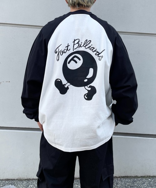 WHO'S WHO gallery（フーズフーギャラリー）の「COOPER FACTビリヤードラグランロンT（Tシャツ/カットソー・レディース・ネイビー×ホワイト/ブラック×グレー/ブラック×ホワイト/グリーン・FREE）」の8枚目の写真