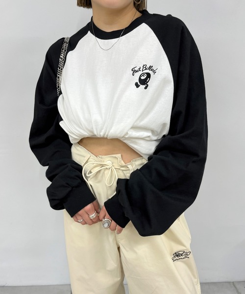 WHO'S WHO gallery（フーズフーギャラリー）の「COOPER FACTビリヤードラグランロンT（Tシャツ/カットソー・レディース・ネイビー×ホワイト/ブラック×グレー/ブラック×ホワイト/グリーン・FREE）」の13枚目の写真